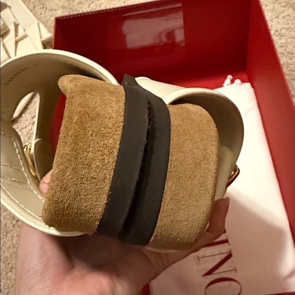 Valentino Garavani 30mm Fussfriend White Calf Leather New Sz 37 (7) - Picture 10 of 13